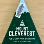 Triangular, mountain shaped Mount Cleverest game box