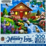 Sweet home on a rushing stream, birds and butterflies