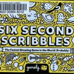 Yellow and black cartoon drawings on the game box