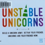 Rainbow colored text with a unicorn horn for the a in unstable.