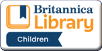 Blue and Orange Logo for Britannica Library Children