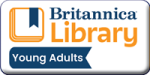 Orange and Blue logo for Britannica Library Young Adult