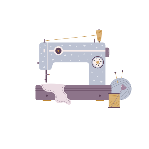 vector drawing of an old-fashioned sewing machine