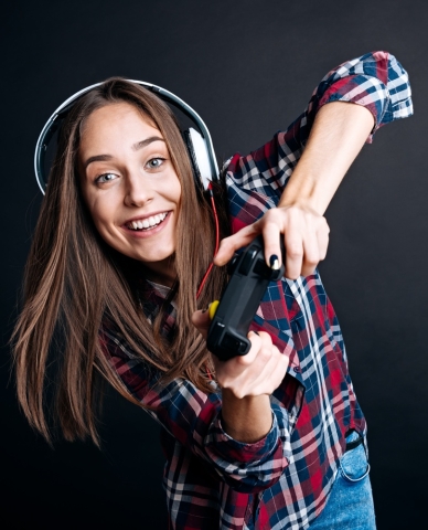 Teen girl gaming