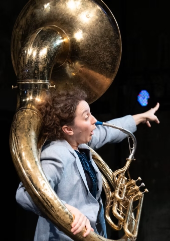 Phina Pipia with a tuba.