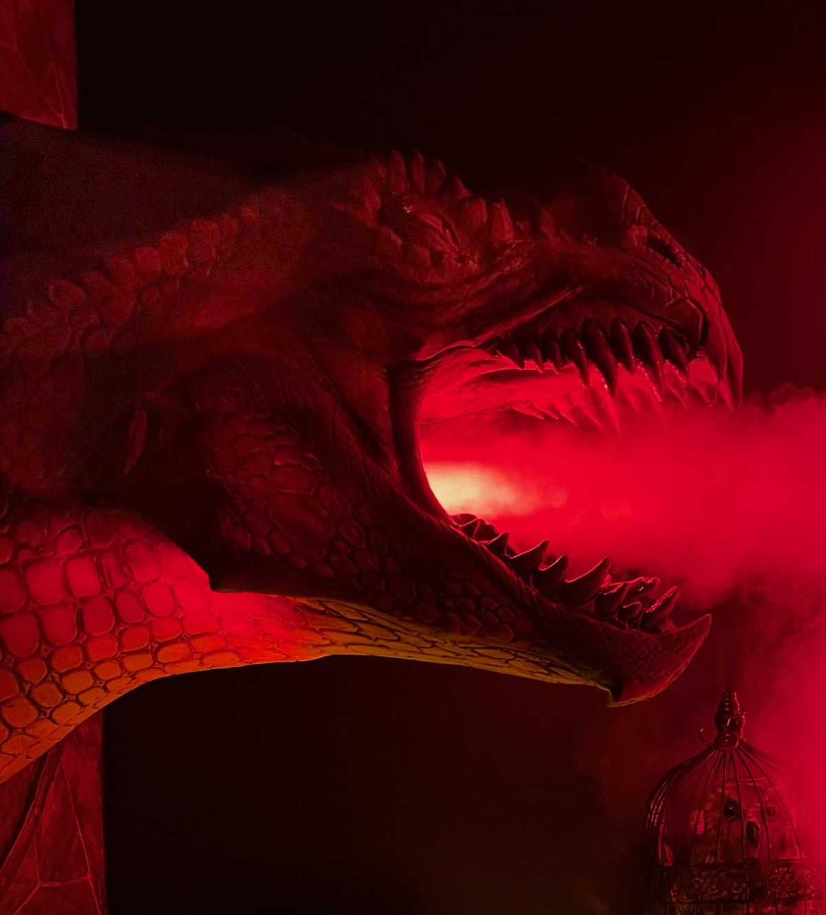 Red Dragon Breathing Smoke