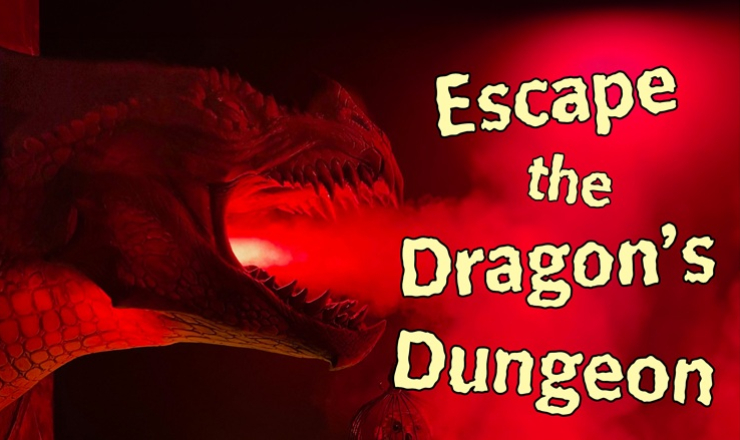 a scary dragon with red fire Coming out of his mouth